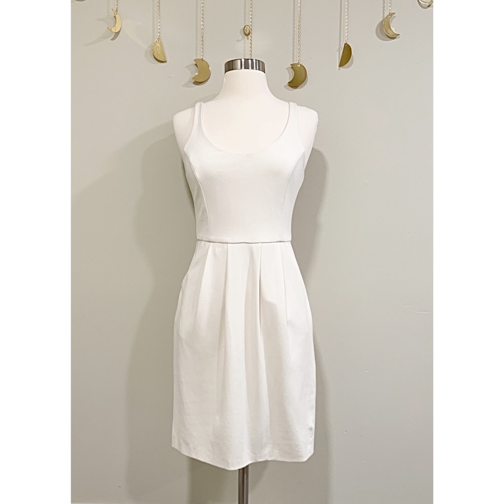 Amanda Uprichard White Tank Pleated Dress. Size S.